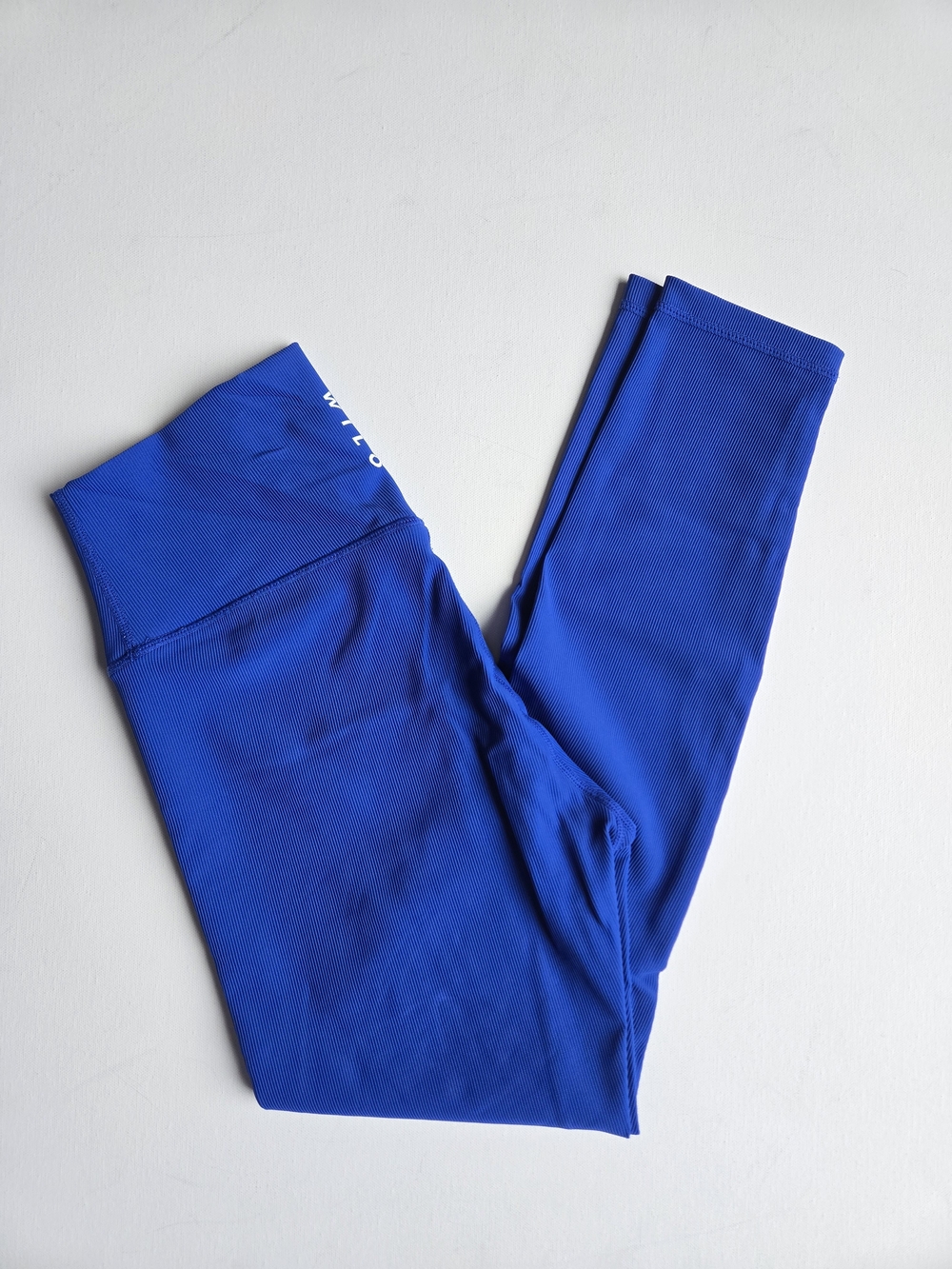 NWOT- Wilo The Label High-Waist Ribbed Leggings in Electric Blue Women's Size M - Picture 2 of 9